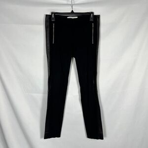 Diane Von Furstenberg DVF Leah Leather Panel Luxe Leggings US 4